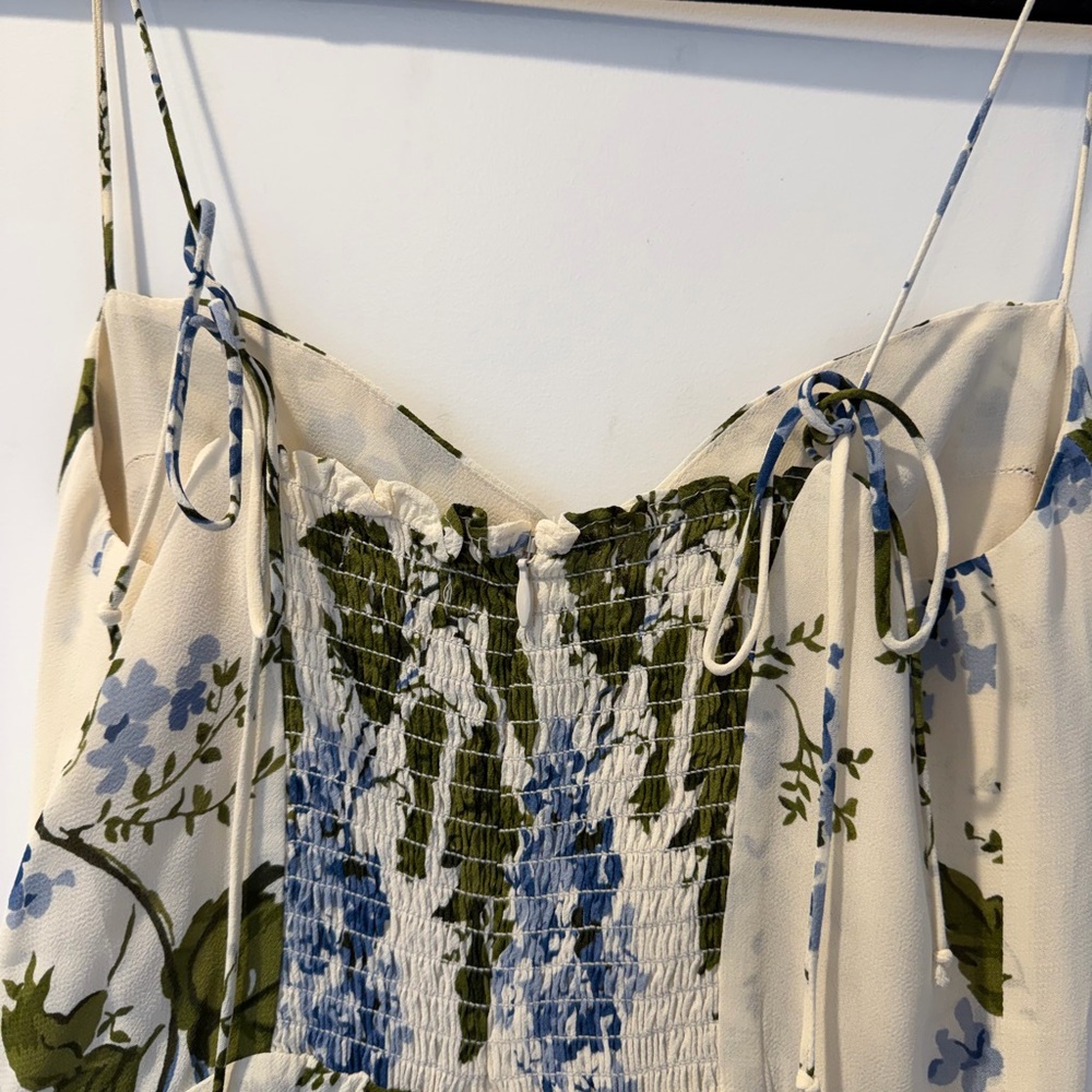 Reformation Juliette Midi (Blue and Green Floral) Maxi Dress, Size 2 - Picture 5 of 7
